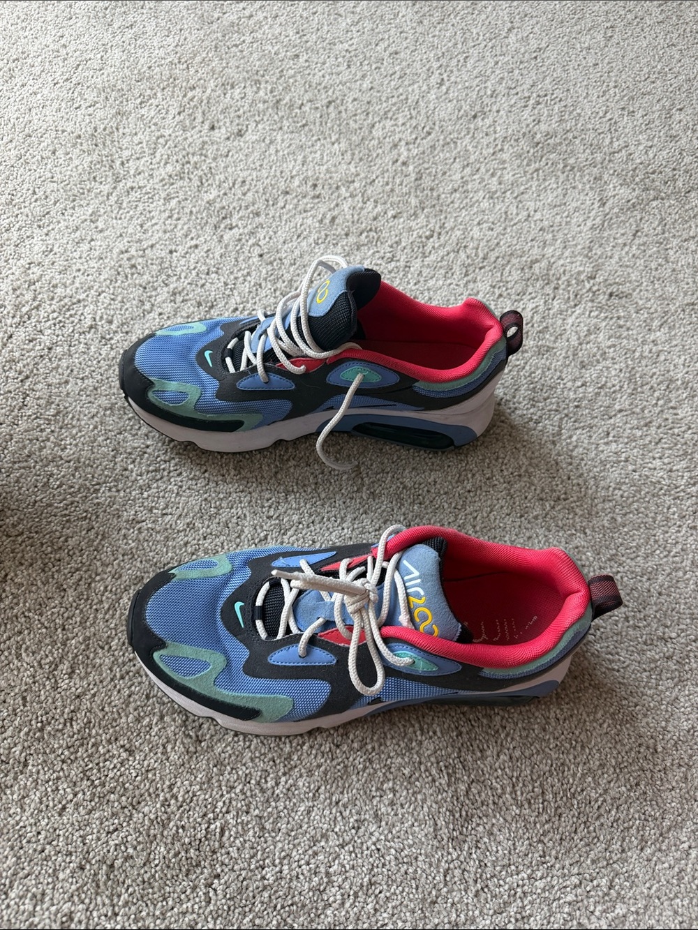 Nike Women's Blue and Pink Athletic Sneakers with Black Accents